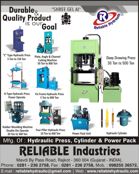 C Type Hydraulic Press Machines, Plate Cutting Machines, Angle Cutting Machines, Channel Cutting Machines, Plate Channel Cutting Machines, Angle Channel Cutting Machines, Channel Cutting Machines, H Type Hydraulic Press Machines, Double Die Operate Rubber Moulding Machines, Fix Frame Hydraulic Press Machines, Four Piller Hydraulic Press Machines, Deep Drawing press Machines, Hydraulic Cylinders, Power Pack Units