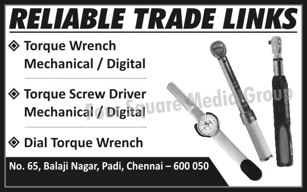 Mechanical Torque Wrenches, Digital Torque Wrenches, Mechanical Torque Screw Drivers, Digital Torque Screw Drivers, Dial Torque Wrenches