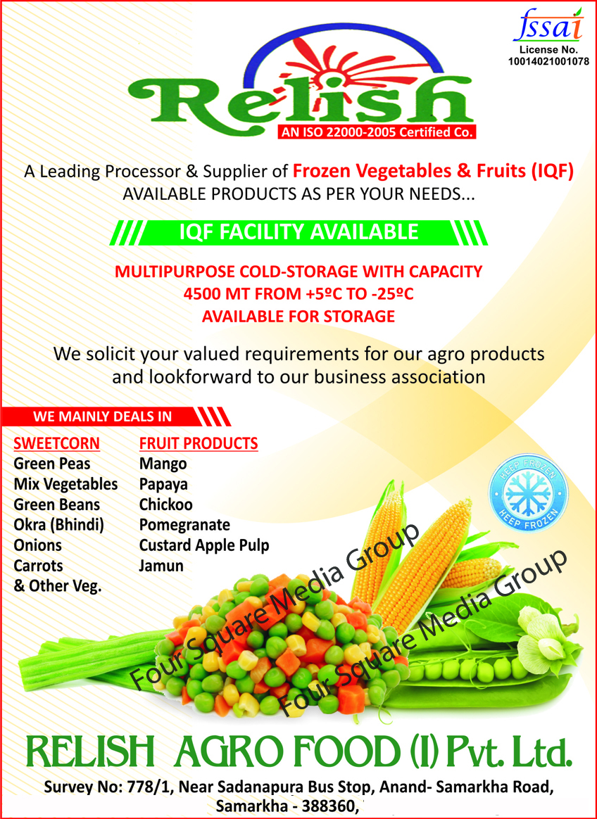 Frozen Vegetables, Frozen Foods, Cold Storage, Agro products, Sweetcorn, Fruit Products, Mango Fruit Products, Papaya Fruit Products, Chickoo Fruit Products, Pomegranate Fruit Products, Custard Apple Pulp Fruit Products, Jamun Fruit Products, Vegetable Products, Green Peas, Mix Vegetables, Bindi, Onions, Carrots, Vegetables, Green Beans