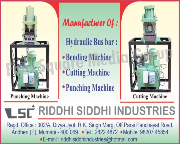 Hydraulic Bus Bar Bending Machines, Hydraulic Bus Bar Cutting Machines, Hydraulic Bus Bar Punching Machines