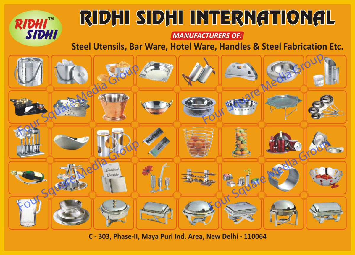 Steel Utensils, Bar Ware, Hotel Ware, Barware, Hotelware, Handles, Steel Fabrications