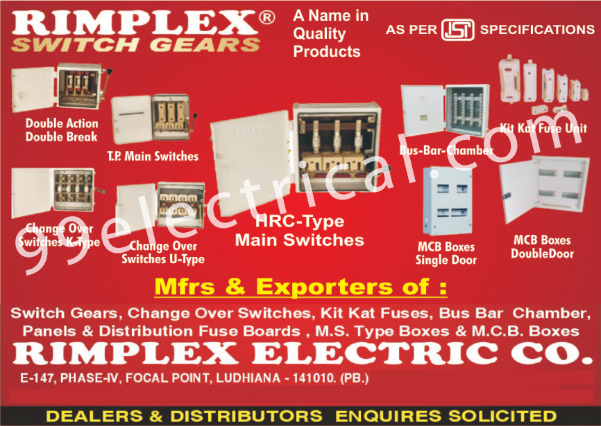 HRC Type Main Switches, Double Action Double Break, TP Main Switches, Bus Bar Chamber, Kit Kat Fuse Unit, Change Over Switches K Type, Change Over Switches U Type, MCB Boxes Single Door, MCB Boxes Double Door, Switchgears, Panel Fuse Boards, Distribution Fuse Boards, MS Type Boxes,Electrical Parts, Electrical Panels, Electrical Boxes, MS Boxes, Switches Gears, Electrical Item