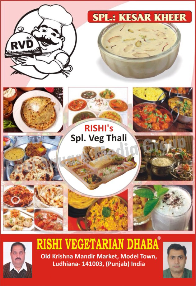 Vegetarian Dhaba, Kesar Kheer, Vegetarian Thali