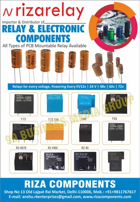 Relays, Electronic Components, PCB Mountable Relays, Voltage Relays