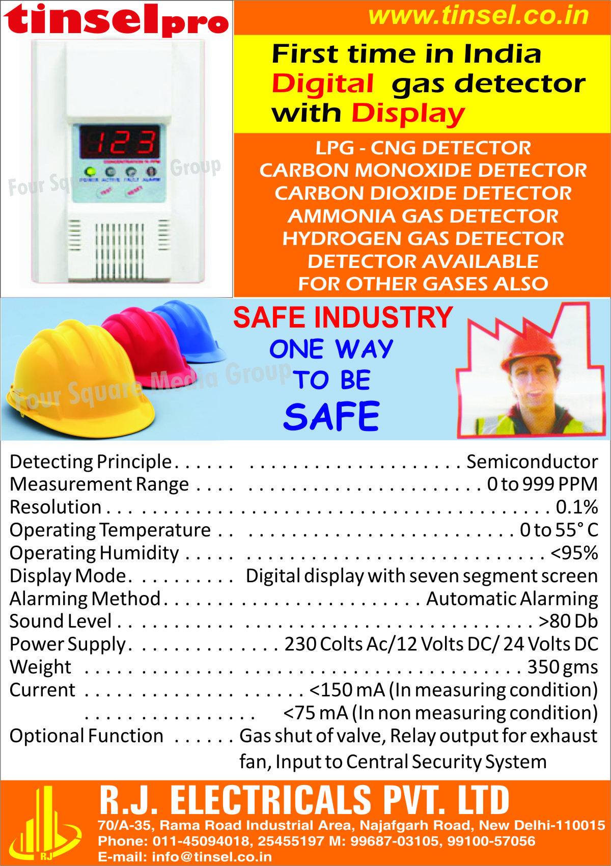 Digital Gas Detector With Display, LPG Detectors, CNG Detectors, Carbon Monoxide Detectors, Carbon Dioxide Detectors, Ammanonia Gas Detectors, Hydrogen Gas Detectors, Gas Detectors