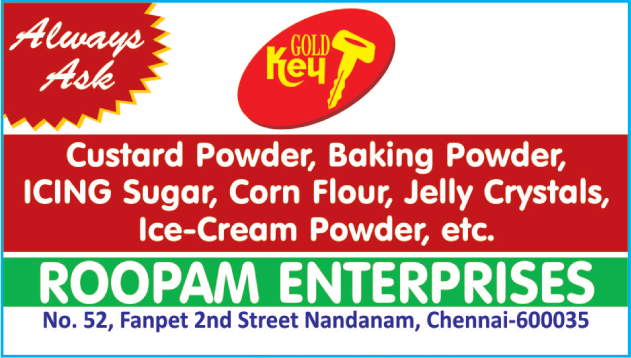 Custard Powder, Baking Powder, Icing Sugar, Corn Flour, Jelly Crystals, Ice Cream Powders