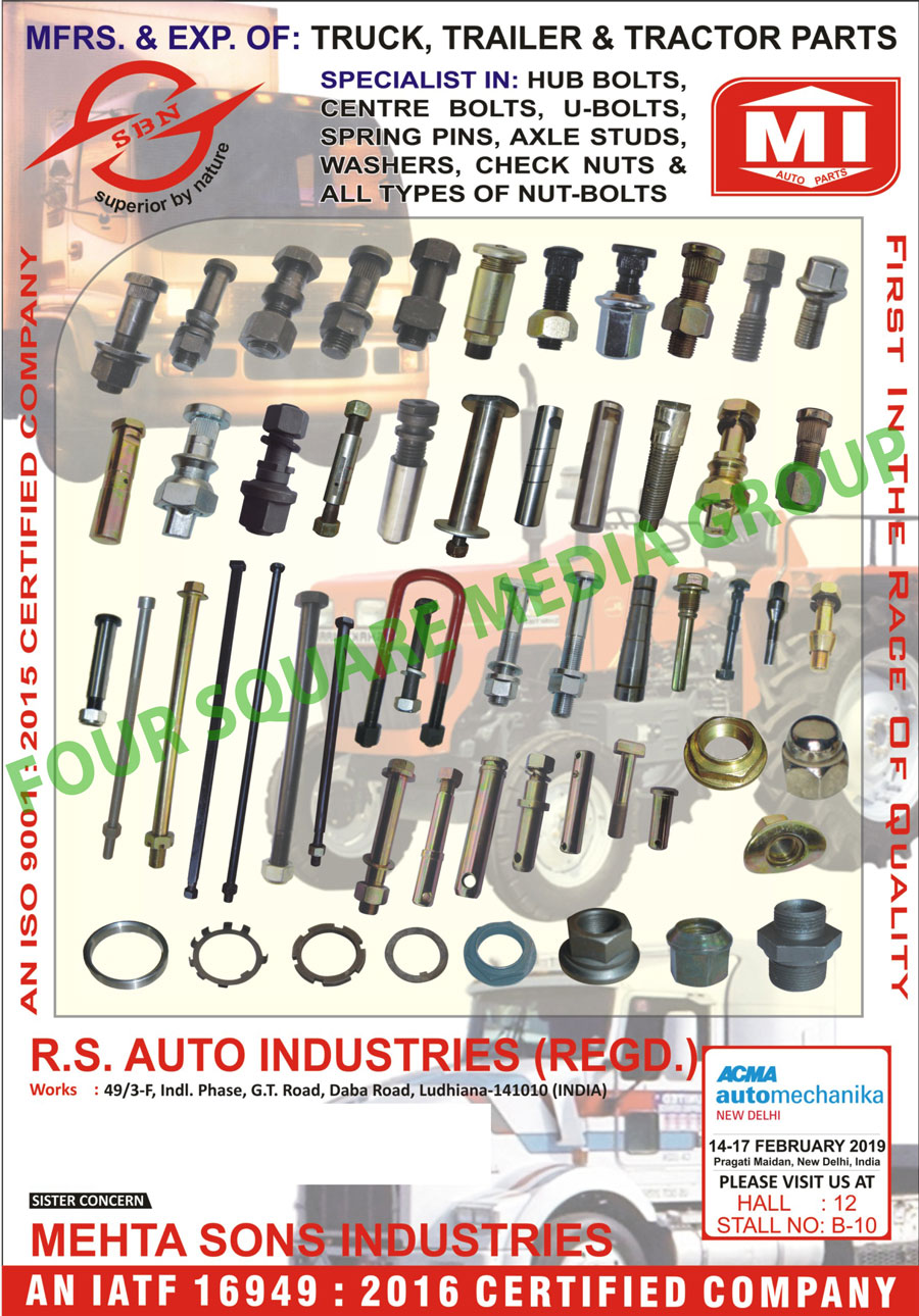 Truck Parts, Trailer Parts, Tractor Parts, Hub Bolts, Centre Bolts, U Bolts, Spring Pins, Axle Studs, Automotive Washers, Nut Bolts, Auto Parts, Automotive Bolts, Automotive Nuts, Check Nuts, Truck Hub Bolts, Truck Centre Bolts, Truck U Bolts, Truck Spring Pins, Truck Axle Studs, Truck Washers, Trailer Hub Bolts, Trailer Centre Bolts, Trailer U Bolts, Trailer Spring Pins, Trailer Axle Studs, Trailer Washers, Tractor Hub Bolts, Tractor Centre Bolts, Tractor U Bolts, Tractor Spring Pins, Tractor Axle Studs, Tractor Washers, Truck Nut Bolts, Trailer Nut Bolts, Tractor Nut Bolts, Truck Check Nuts, Trailer Check Nuts, Tractor Check Nuts