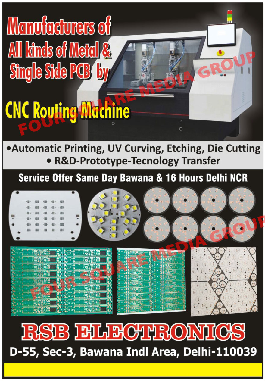 Metal Core PCB, Single Side PCB, Metal Core Printed Circuit Board, Single Side Printed Circuit Board, MCPCB, PCB Printing Services, PCB UV Curving, PCB Etching Die Cutting Services, PCB R And D Prototype Technology Transfer Services, UV Curving, Printing Services, Cnc Routing Machines