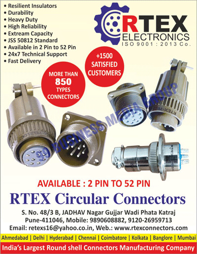 Round Shell Connectors, Robotic Automation Connectors, SPM Machine Connectors