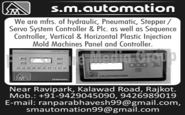 Hydraulic Stepper, Pneumatic Stepper, Servo System Controller, PLC, Sequence Controller, Plastic injection Mold Machine, Plastic injection Mold Panels, Plastic injection Mold Controller, Horizontal Plastic Injection Mold Machine Panels, Vertical Plastic Injection Mold Machines Panels, Horizontal Plastic Injection Mold Machine Controllers, Vertical Plastic Injection Mold Machine Controllers