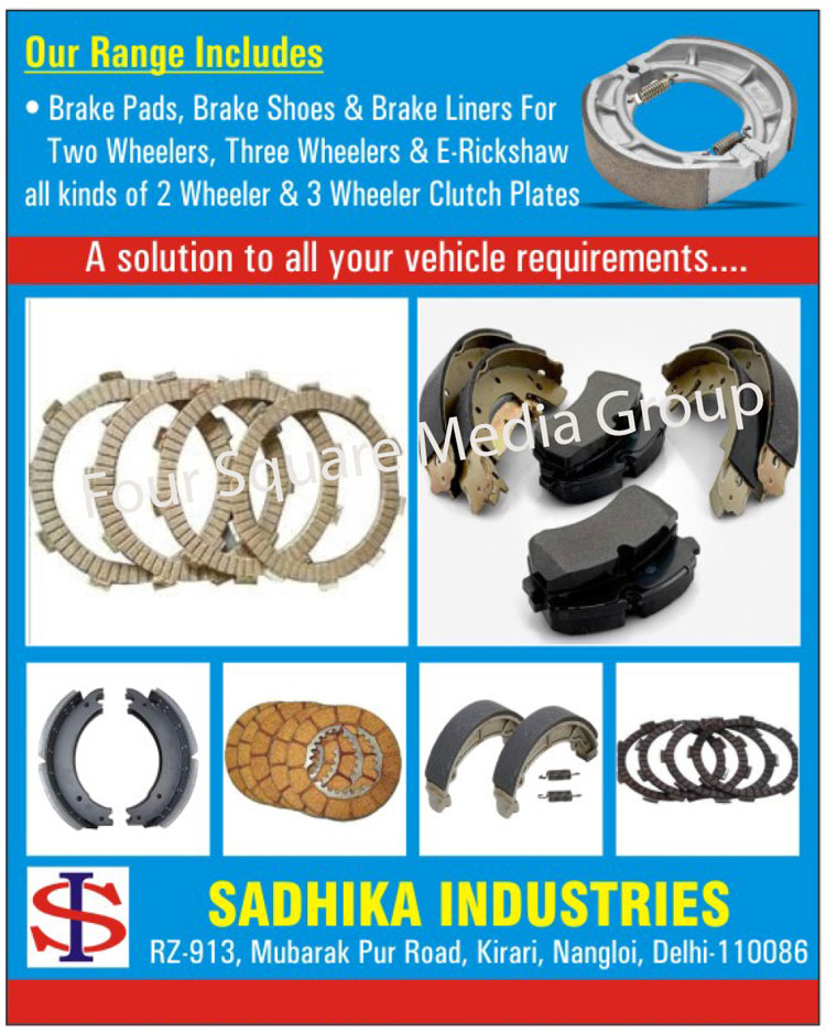 Automotive Spare Parts, Two Wheeler Spare Parts, Three Wheeler Spare Parts, Two Wheeler Brake Pads, Two Wheeler Brake Shoes, Two Wheeler Brake Linings, Three Wheeler Brake Pads, Three Wheeler Brake Shoes, Three Wheeler Brake Linings, E Rickshaw Brake Pads, E Rickshaw Brake Shoes, E Rickshaw Brake Linings, 2 Wheeler Brake Pads, 2 Wheeler Brake Shoes, 2 Wheeler Brake Linings, 3 Wheeler Brake Pads, 3 Wheeler Brake Shoes, 3 Wheeler Brake Linings, Two Wheeler Clutch Plates, 2 Wheeler Clutch Plates, Three Wheeler Clutch Plates, 3 Wheeler Clutch Plates