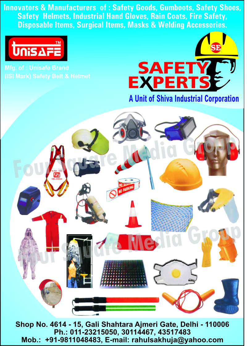 Safety Goods, Gumboot, Gum Boots, Safety Shoes, Safety Helmets, Industrial Hand Gloves, Rain Coats, Fire Safety, Disposable Items, Surgical Items, Masks, Welding Accessories, Safety Belts, Safety Products