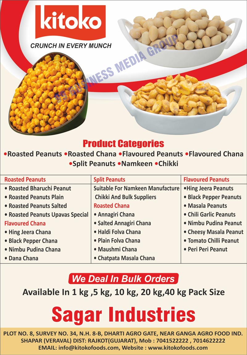 Roasted Peanuts, Roasted Chana, Flavoured Peanuts, Flavoured Chana, Split Peanuts, Namkeens, Chikki, Roasted Bharuchi Peanuts, Roasted Peanuts Plain, Roasted Peanuts Salted, Roasted Peanuts Upavas Special, Hing Jeera Chana, Black Pepper Chana, Nimbu Pudina Chana, Dana Chana, Annagiri Chana, Salted Annagiri Chana, Haldi Folva Chana, Plain Folva, Chana, Maushmi Chana, Chatpata Masala Chana, Hing Jeera Peanuts, Black Pepper Peanuts, Black Pepper Peanuts, Masala Peanuts, Chili Garlic Peanuts, Nimbu Pudina Peanuts, Cheesy Masala Peanuts, Tomato Chili Peanuts, Peri Peri Peanuts