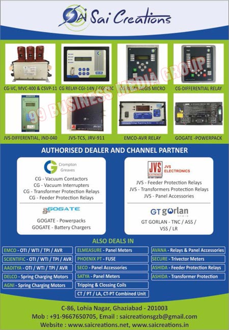 Electric Relays, Electric Transformers, Electrical Meters, Spring Charging Motors, Vacuum Contactors