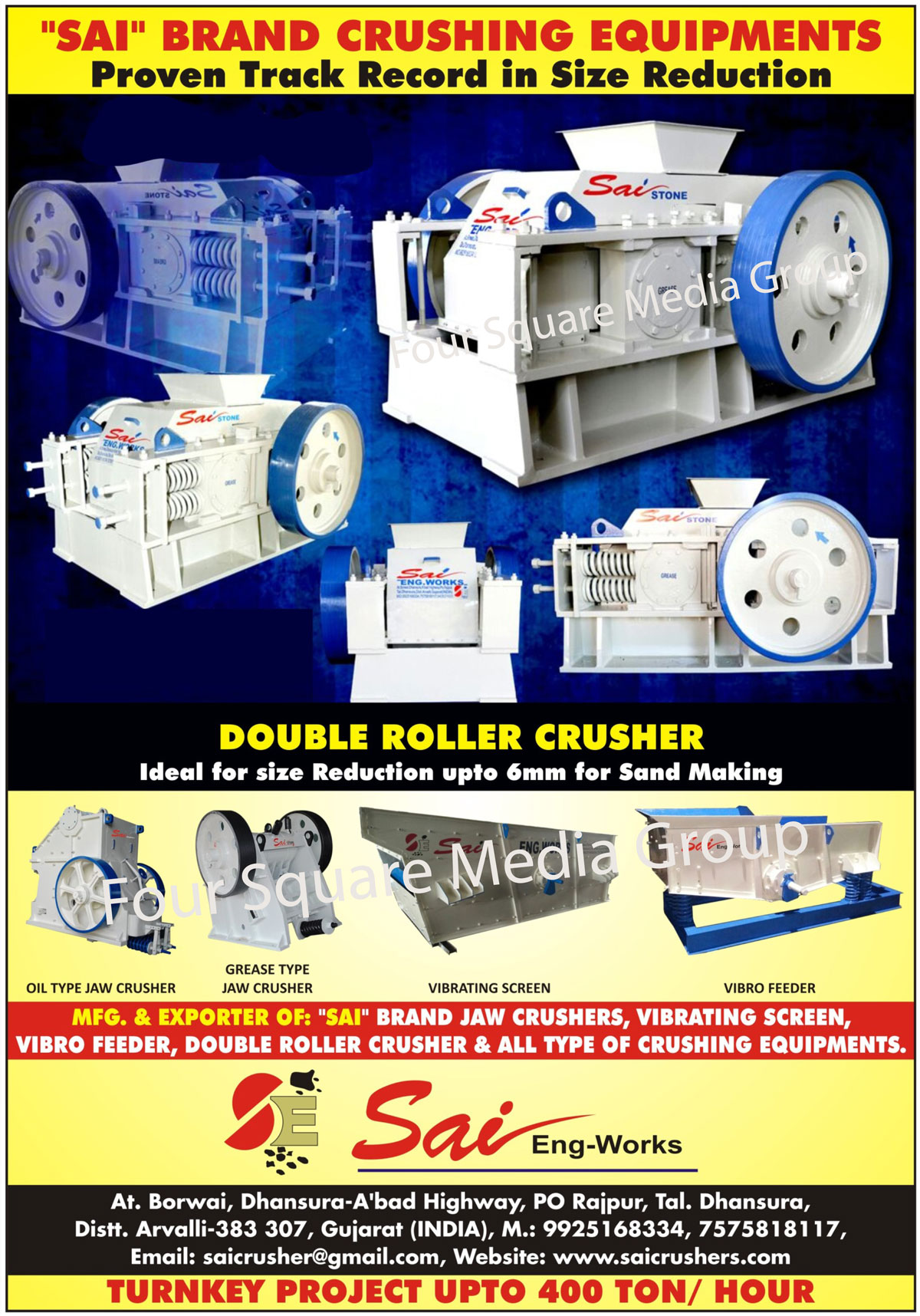 Vibro Feeders, Oil Type Jaw Crusher, Vibrating Screen, Grease Type Jaw Crusher, Conveyors, Quarry Equipment, Double Roller Crusher, Crushing Equipments