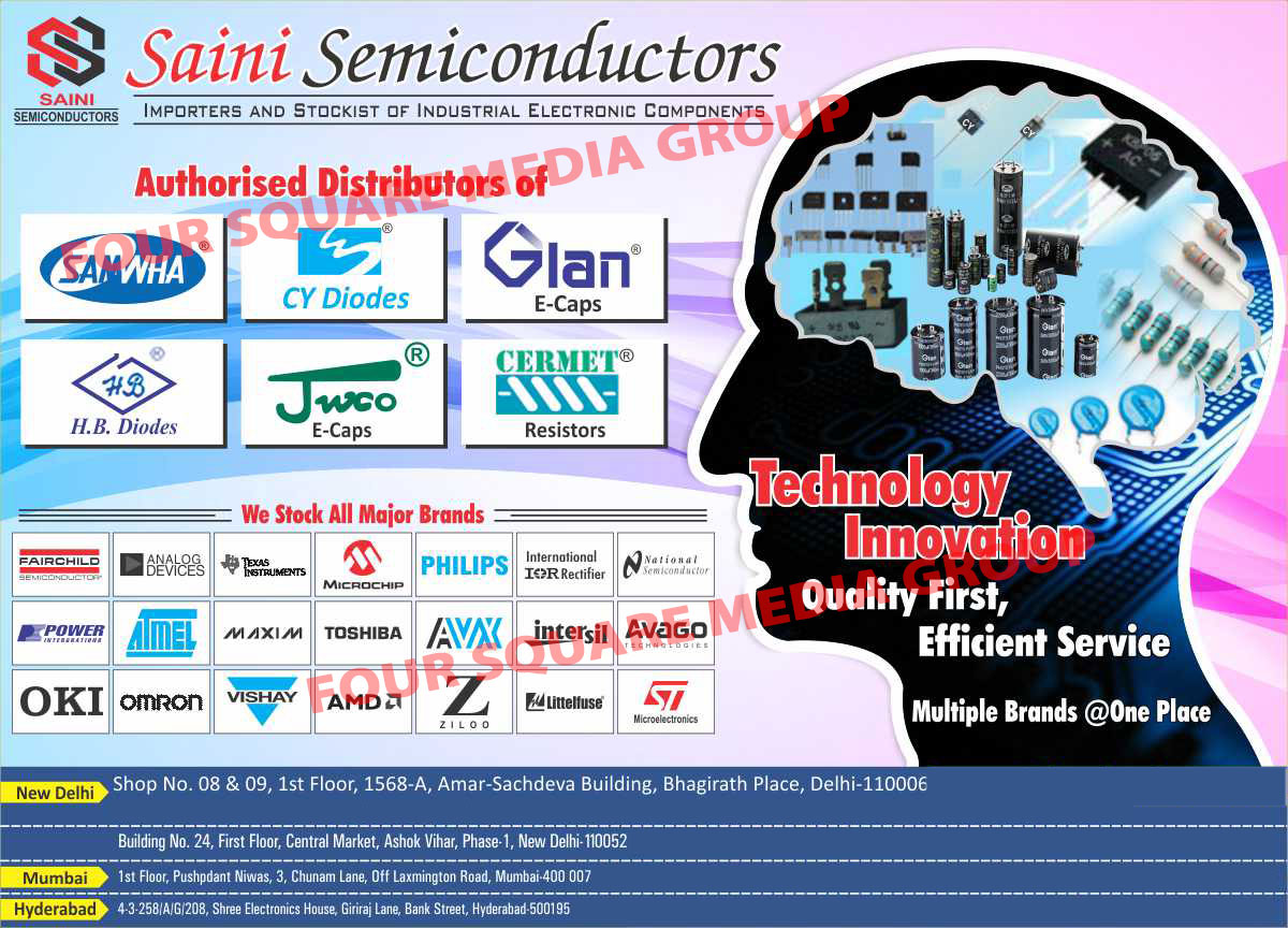 Industrial Electronic Components, Semiconductors, Rectifiers, CY Diodes, E Caps, Diodes, Resistors, Integrated Circuits, IC , Mov, Crystals, Trimpots