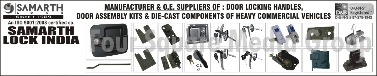 Door Locking Handles For Heavy Commercial Vehicles, Door Assembly Kits For Heavy Commercial Vehicles, Die Casting Components For Heavy Commercial Vehicles,Automobile Locks, Automobile catchers, Butterfly catchers, Automobile Sliding Window Locks, Automobile Locking Handles, Door Locks, Flap Locks, Push Locks, Luxury Bus Components, Bus Canopy Locks, Automobile Door Latches, Door Latch Striker Plates