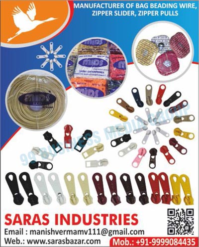 Bag Beading Wires, Zipper Sliders, Zipper Pulls