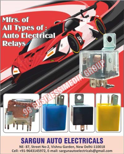 Electric Magnetic Relays, Horn Relays, Scooty Relays, Micro Relays, Auto Relays, Wire Relays, Auto Electric Relays