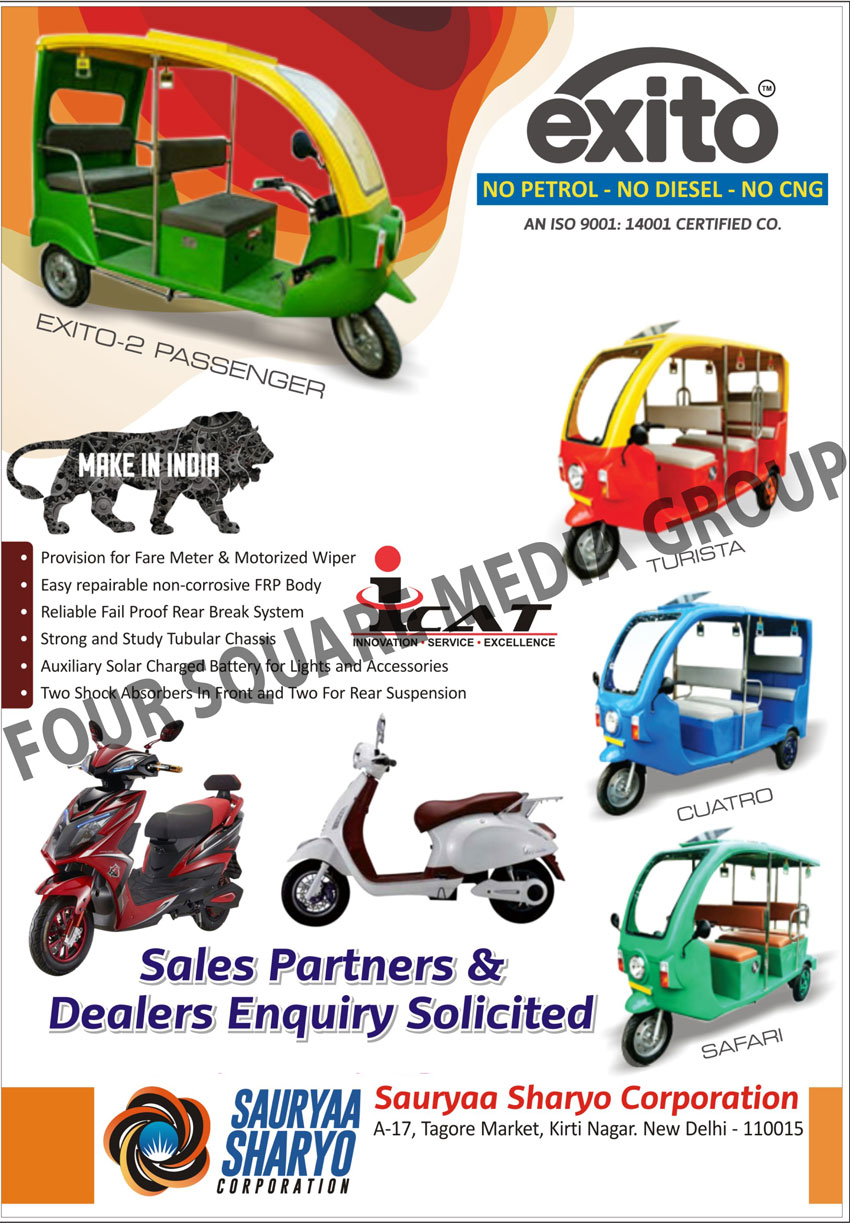 E Rickshaw, Electric Rickshaw, Battery Operated Rickshaw, Two Wheeler, Scooty