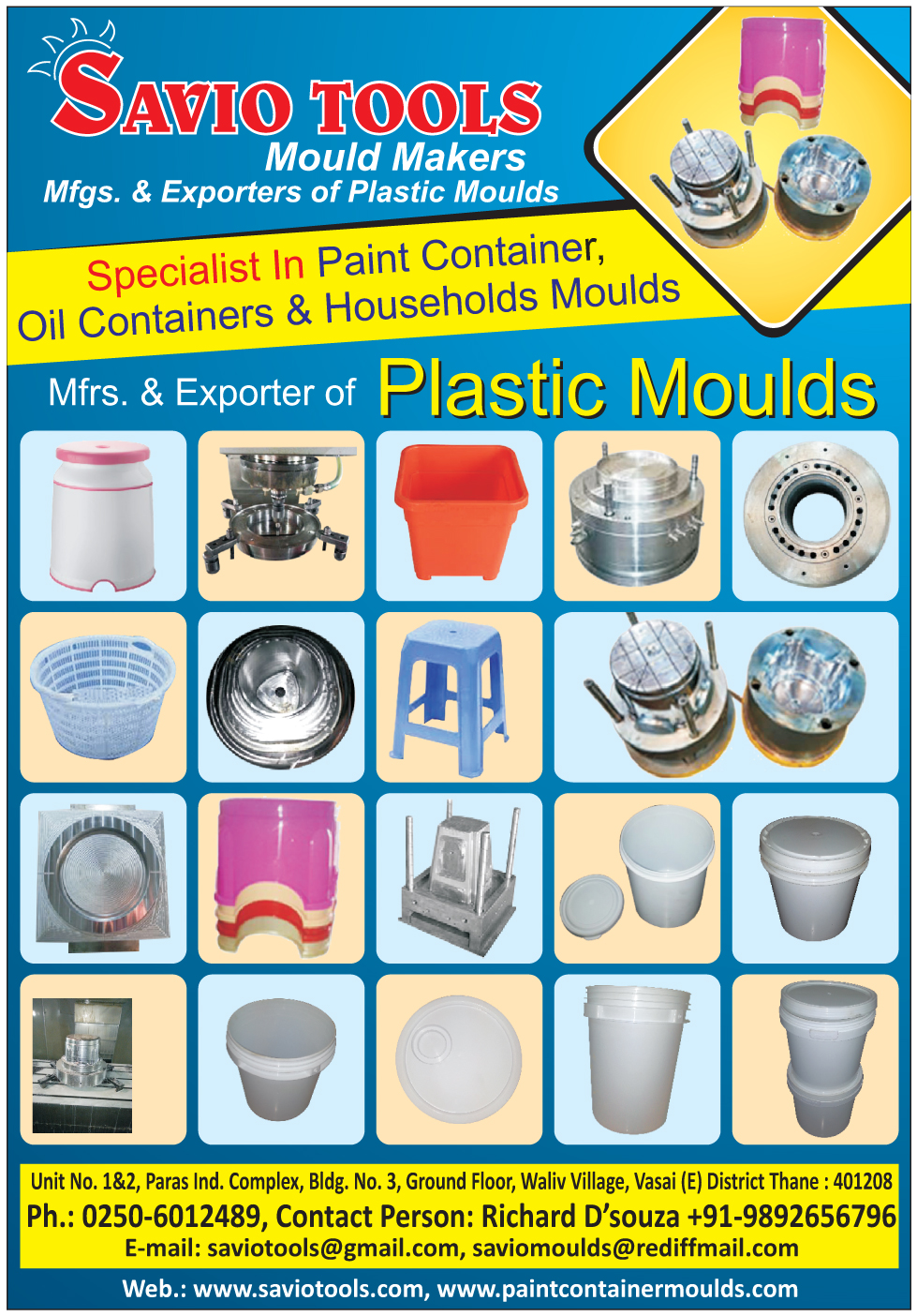 Plastic Moulds, Plastic Molds, Paint Container Moulds, Paint Container Molds, Oil Container Moulds, Oil Container Molds, Household Container Moulds, Household Container Molds, House Hold Container Moulds, House Hold Container Molds