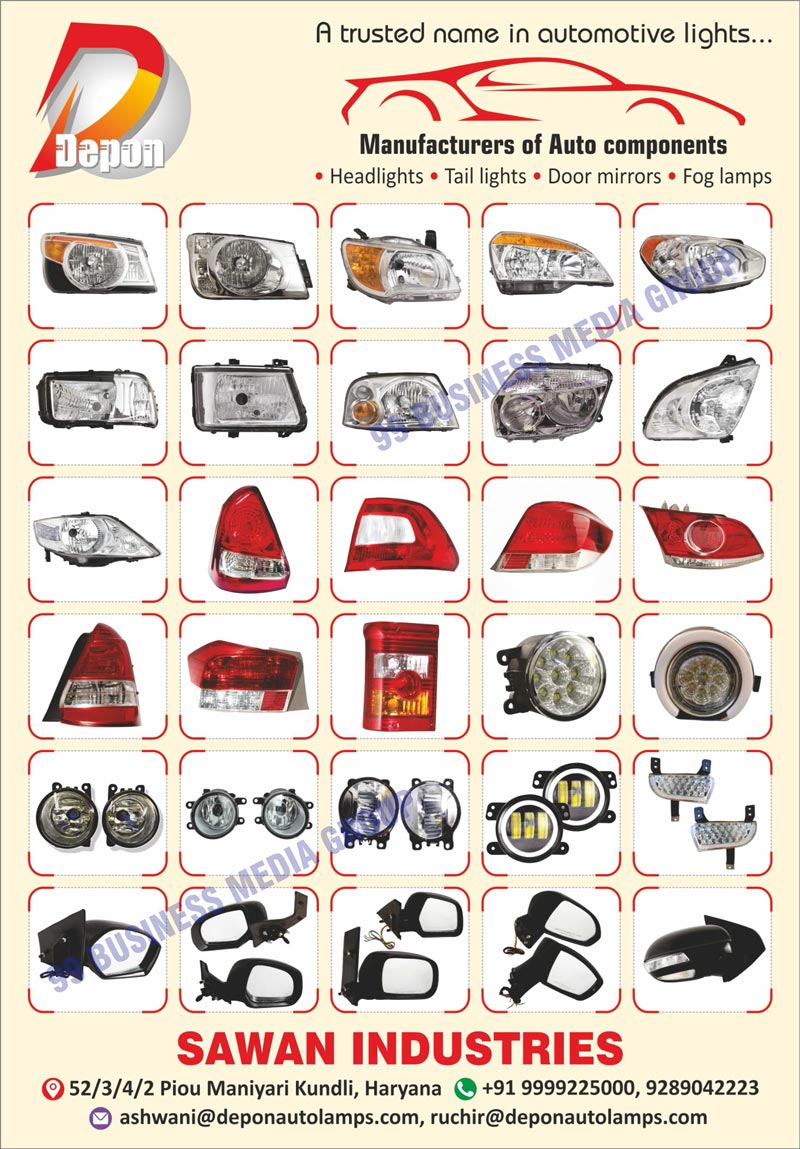 Auto Components, Auto Headlights, Auto Tail Lights, Auto Door Mirrors, Auto Fog Lamps