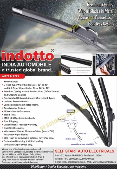 Automotive Electrical Parts, Automotive Filters, Automotive Brakes, Automotive Wiper Control Cables, Automotive Wiper Blades, Automotive Relays, Automotive Flashers, Automotive Bendixs, Automotive Drives