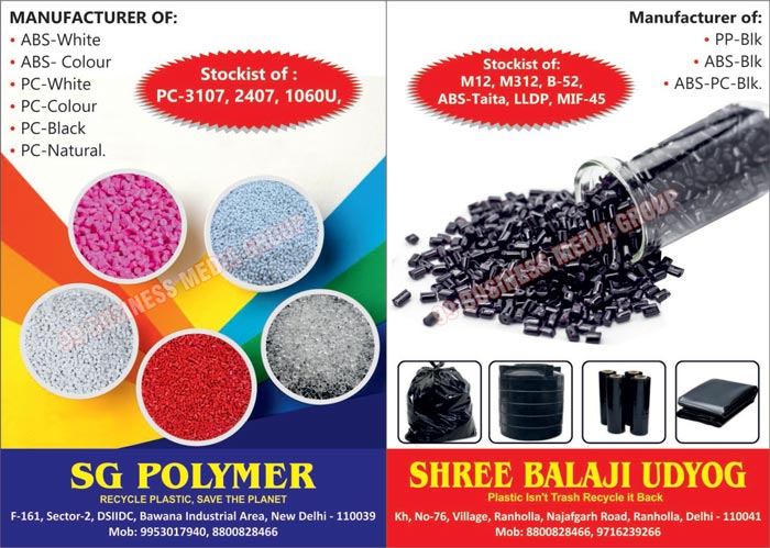 ABS White Granules, ABS Colour Granules, PC White Granules, PC Colour Granules, PC Black Granules, PC Natural Granules, PP Black Granules, ABS Black Granules, ABS PC Black Granules