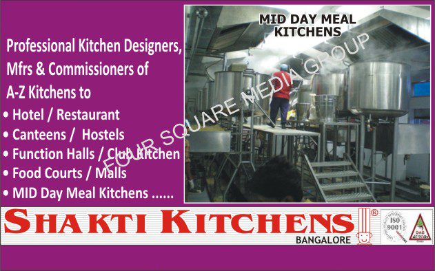 Commercial Kitchen Design, Commercial Kitchen Commissioners,Mid Day Meal Kitchen, Water Cooler, Chinese Burners, Burner, Indian Burners, Kitchen Equipments, Steam Cooking System, Dosa Plate, Hot Plate, Wet Storage Racks, Ss Pot Rack, Vegetable Cutting Machine, Deep Fat Fryer, Dough Kneader