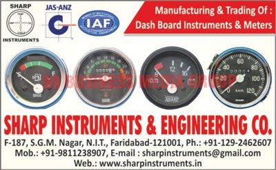 Auto Meters, JCB Dashboard Instruments, Earthmover Dashboard Instruments, Tractor Dashboard Instruments, Compressor Dashboard Instruments, Generator Dashboard Instruments, Pneumatic Dashboard Instruments, Industrial Mining  Dashboard Instruments, Air Pressure Gauges, Oil Pressure Gauges, Water Treatment Gauges, Volt Gauges, Speedometers, Electrical Temperature Gauges, Electrical Pressure Gauges, Ammeter Gauges, Fuel Gauges, Hour Cum RPM, Sendor Units, Electrical Sendor Units, Dashboard Instruments, Dashboard Meters, Speedo Meters