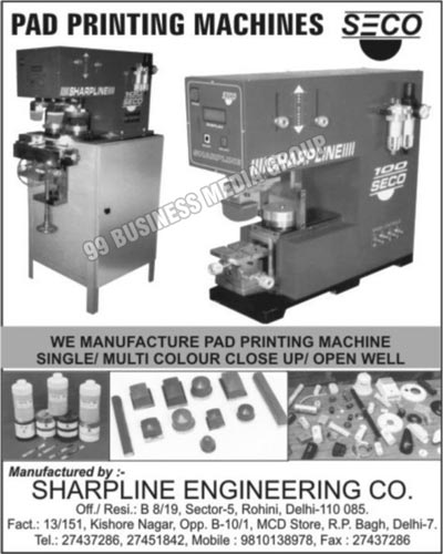 Pad Printing Machines,Printing Plates, Printing Ink, Ink Pads, Motorised Pad Printing Machine, Pneumatic Pad Printing Machine, Handy Printing Machine, Multi Colour Close Up Printing Machine