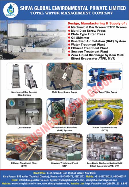 Waste Water Recycling Systems, Effluent Treatment Plants, Sewage Treatment Plants, Demineralization Plants, DM Plants, Water Softener Plants, De Alkaliser Plants, Reverse Osmosis Plants, Membrane Filtration Systems, Boiler Water Treatment Chemicals, Cooling Water Treatment Chemicals, RO Antiscalants, WTP Chemicals, ETP Chemicals, Sugar Processing Chemicals, Paper Speciality Chemicals, Oil Skimmers, Water Treatement Plants, Plate Type Filter Presses, Dissolved Air Flotation Systems, Zero Liquid Discharge System Multi Effect Evaporators, Multi Disc Screw Presses, Mechanical Bar Screens, Step Screens 