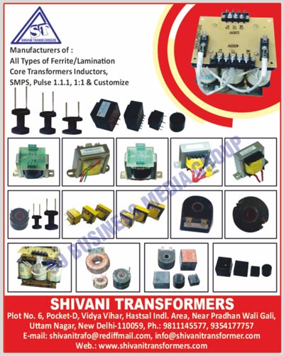 Ferrite Core Transformer Inductors, Lamination Core Transformer Inductors, SMPS, Pulse