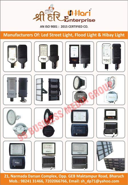 Led Street Lights, Flood Lights, Hibay Lights, Panel Lights