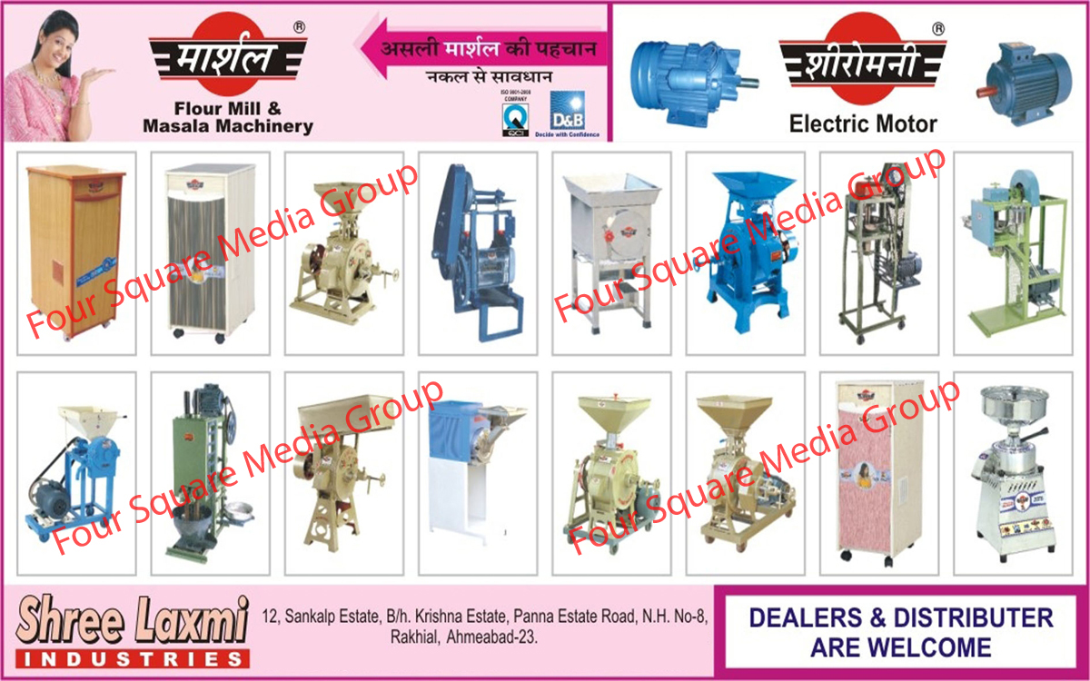 Flour Mills, Masala Machinery, Spice Machinery, Electric Motors