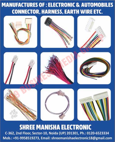 Electronic Connectors, Electronic Harnesses, Electronic Earth Wires, Automobile Connectors, Automobile Harnesses, Automobile Earth Wires