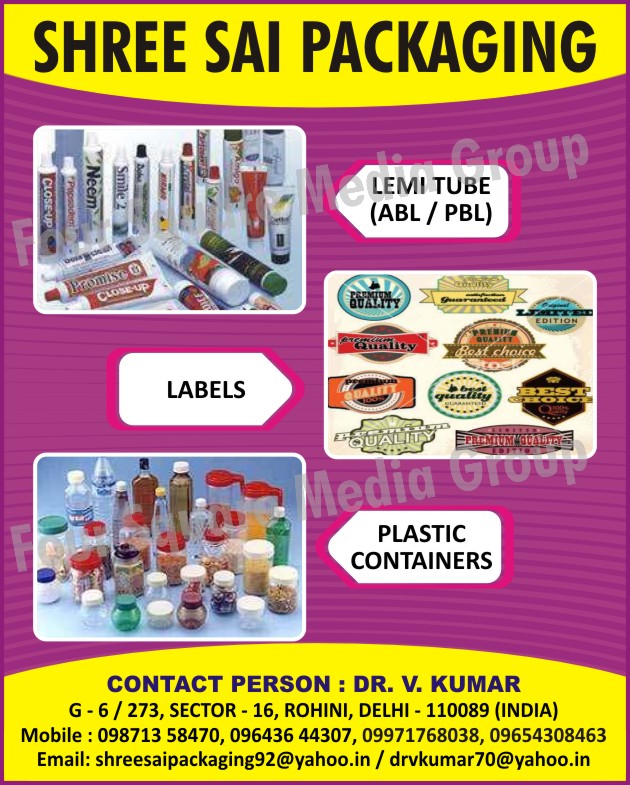 ABL Lemi Tubes, PBL Lemi Tubes, Labels, Plastic Containers