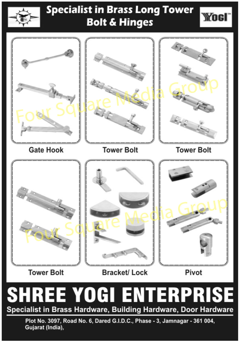 Tower Bolts, Hardware Brackets, Hardware Locks, Pivot, Gate Hook, Brass Long Tower Bolts, Brass Long Tower Hinges