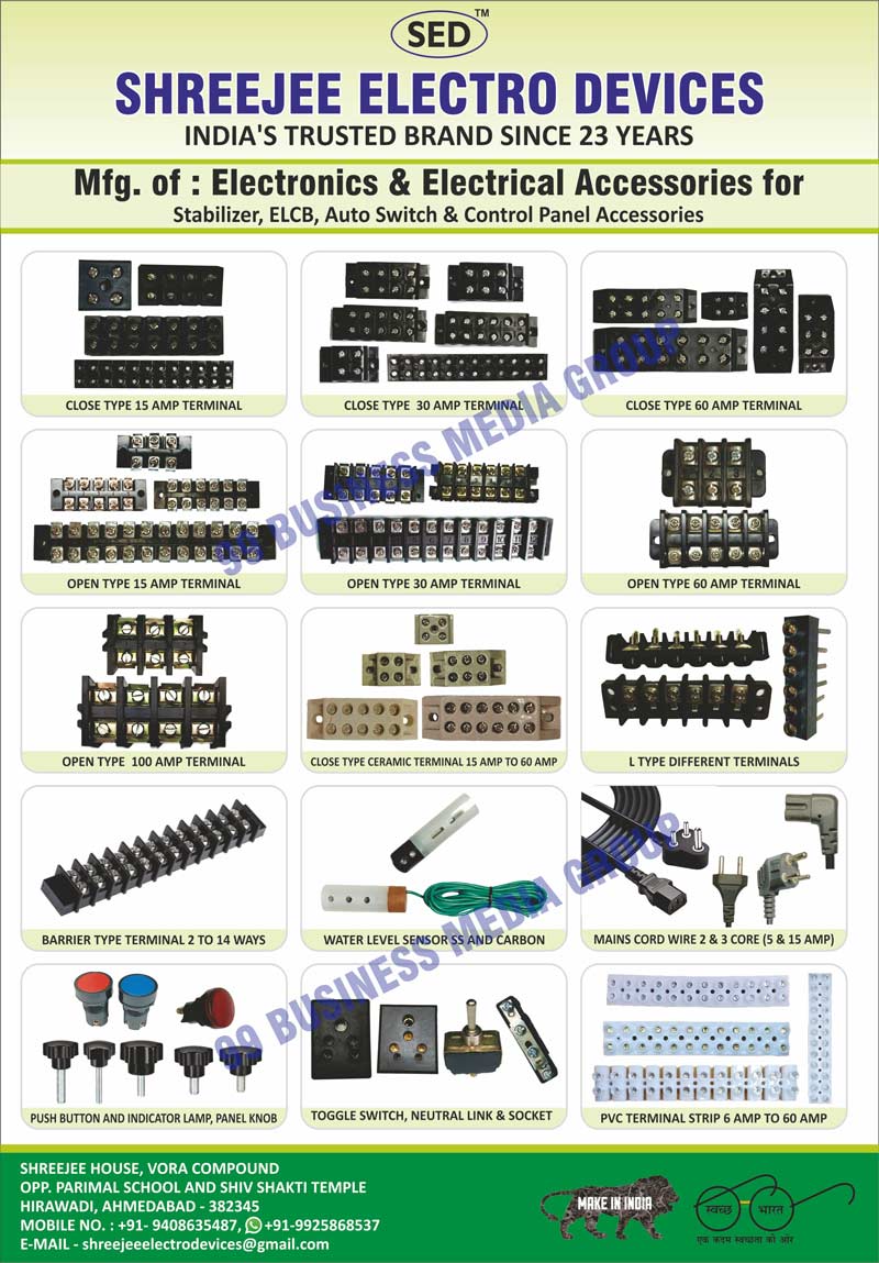 Stabilzer Electronic Accessories, Stabilizer Electrical Accessories, ELCB Electronic Accessories, ELCB Electrical Accessories, CVT Electronic Accessories, CVT Electrical Accessories, DLC Electronic Accessories, DLC Electrical Accessories, Auto Switch Electronic Accessories, Auto Switch Electrical Accessories , Control Panel Accessories, Close Type Terminals, Push Buttons, Push Switches, DPDT Type Toggle Switches, SPST Type Toggle Switches, Stabilizer Rotary Switches, Stabilizer Rotary Switches, Sockets, Screw 1 Press Type Sockets, PCB L Clamps, Printed Circuit Board L Clamps, Buffers, Led Gromets, Wire Gromets, Brass Contects, LLC Sensors, Panel Knobes, CH Screws, Self Screws, CSK Screws, Nuts, PVC Terminal Strip 6 AMP TO 60 AMP, L Type Different Terminals, SS Water Level Sensors, Carbons, Indicator Lamps