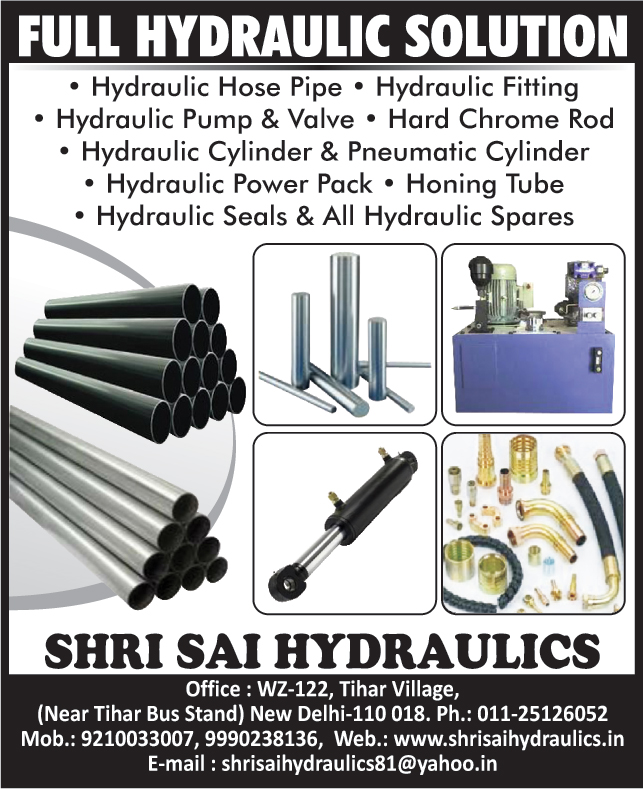 Hydraulic Solutions, Hydraulic Hose Pipes, Hydraulic Fittings, Hydraulic Pumps, Hydraulic Valves, Hydraulic Cylinders, Hard Chrome Rods, Pneumatic Cylinders, Hydraulic Power Packs, Hydraulic Seals, Hydraulic Spares, Honing Tubes,Mass Gear Pumps, Turned Components