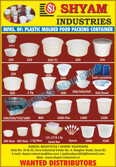 Food Packaging Containers, Plastic Moulded Food Packing Containers, Plastic Spoons, Plastic Sweet Boxes