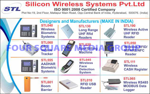 Wireless Biometric Systems, Long Range UHF Rfid Readers, Wireless Active UHF RFID Readers, GPS Vehicle Trackers, Spot Billing Machines, Wireless RFID Readers, Wireless MIFARE Readers, Wireless NFC Readers, Aadhar Biometric Systems, Wireless Face Detection Systems, Wireless Cash Registers, Boom Barriers, RFID USB Readers, Wireless RS485 MODBUS Data Loggers, RS485 MODBUS Wireless Data Loggers, RFID Wireless Readers, MIFARE Wireless Readers, NFC Wireless Readers, Road Safety Products