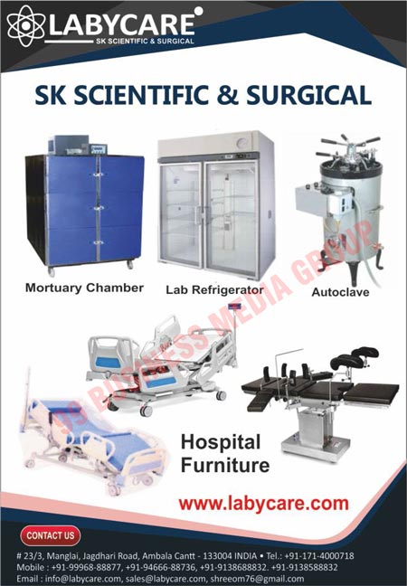 Hospital Furnitures, Mortuary Chambers, Lab Refrigerators, Autoclaves
