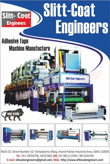 Adhesive Tape Machines, Adhesive Tape Making Machines, Slicer Machines, Rewinding Machines, Slitting Machines, Tape Slicer Machines