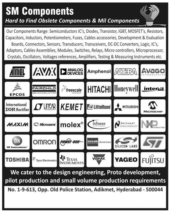 Semiconductors, Ics, Diodes, Transistor, Igbt, Mosfets, Resistors, Capacitors, Inductors, Potentiometers, Fuses, Cable Accessories, Development Boards, Evalution Boards, Connectors, Sensors, Transducers, Transceivers, Dc Dc Converters, Adapters, Cable Assemblies, Modules, Switches, Relays, Micro Controllers, Microprocessor, Crystals, Oscillators, Voltage References, Amplifiers, Testing Instruments, Measuring Instruments, Logics