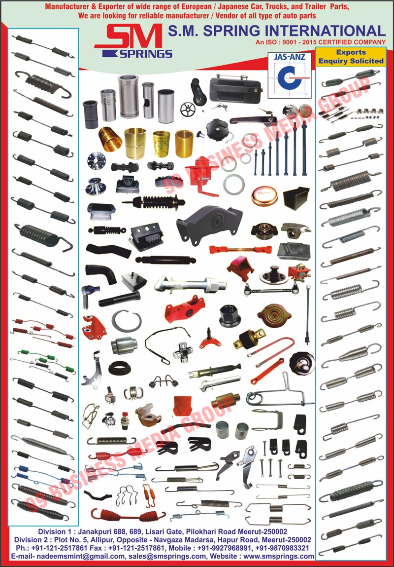 Automotive Springs, Car Springs, Truck Springs, Tractor Springs, Trailer Springs, Auto Parts, Automotive Spare Parts, Japanese Car Spare Parts, European Car Spare Parts, Truck Spare Parts, Tractor Spare Parts, Trailer Spare Parts, Car Parts, Truck Parts, Trailer Parts, Tractor Parts