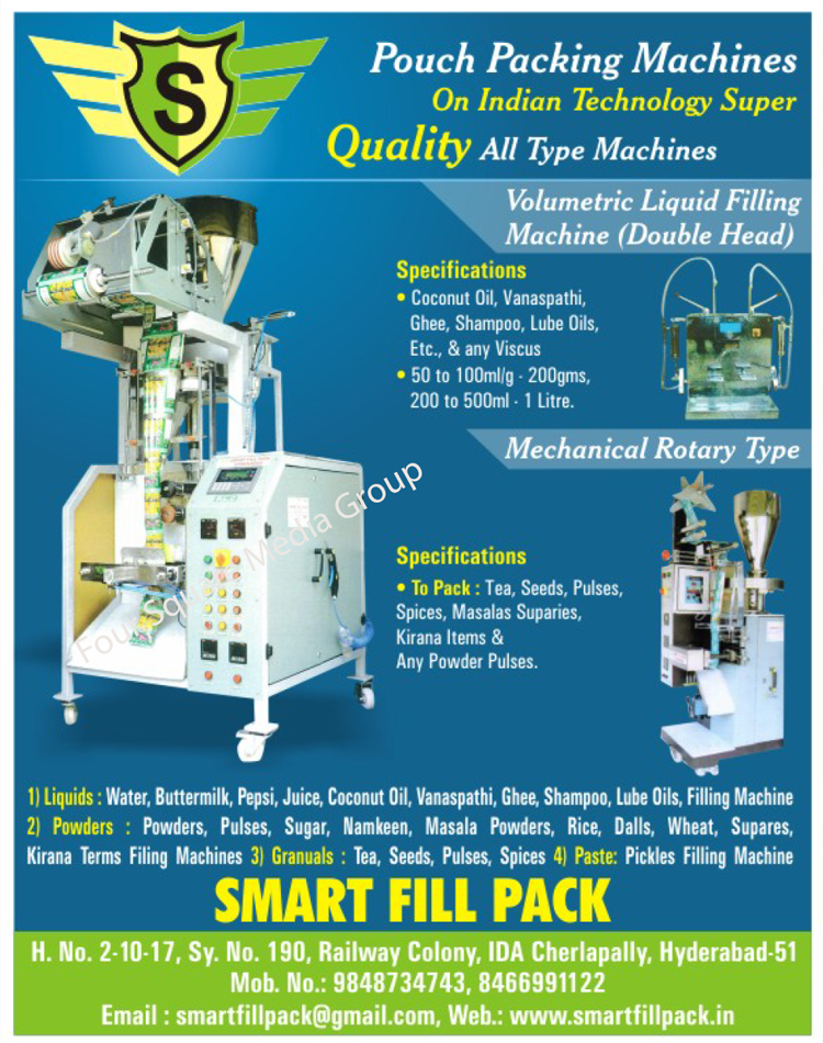 Pouch Packing Machines, Double Head Volumetric Liquid Filling Machines, Mechanical Rotary Type Liquid Filling Machines, Powder Filling Machines, Granules Filling Machines, Paste Filling Machines