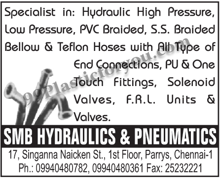 Hydraulic Hoses, Stainless Steel Bellow Hoses, Stainless Steel Braided Teflon Hoses, Industrial Couplings, Hydraulic Tube Fittings, Hose Fittings, Solanoid Valves, FRL Units, Valves, PU Fittings, One Touch Fittings, End Connector, FRL Units, Valves, PU, FRL Valves, PVC Braided, Hydraulic High Pressure, Low Pressure, Teflon Hoses, SS Braided Bellow, End Connections, Industrial Hoses, Steel Wire Hose, Industrial Couplings, Pipes, Hoses, Hose Clamps, Pipe Fitting Components