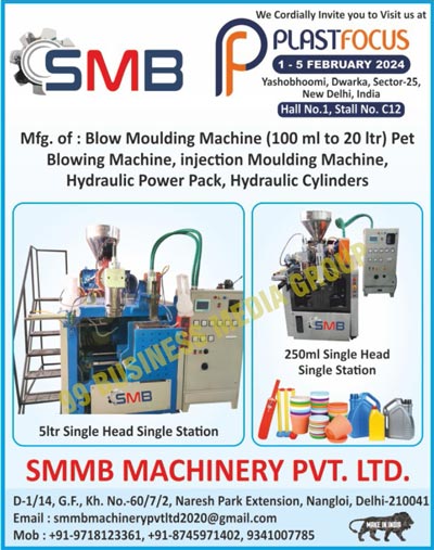 Blow Moulding Machines, Pet Blowing Moulding Machines, Injection Moulding Machines, Hydraulic Power Packs, Hydraulic Cylinders, Single Head Single Station Machines