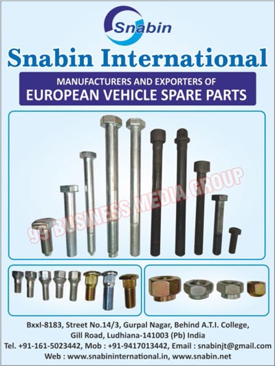 European Vehicle Spare Parts, Metal Fasteners, 
Hex Bolts, Washers, Anchor Bolts, Flange Bolts, Foundation Bolts, Flange Nuts, Hex Nuts, Long Nuts, Channel Spring Nuts, Round Head Bolts, Square Head Bolts